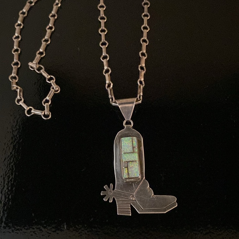 Sterling Silver Necklace J Lee Cowboy Boot